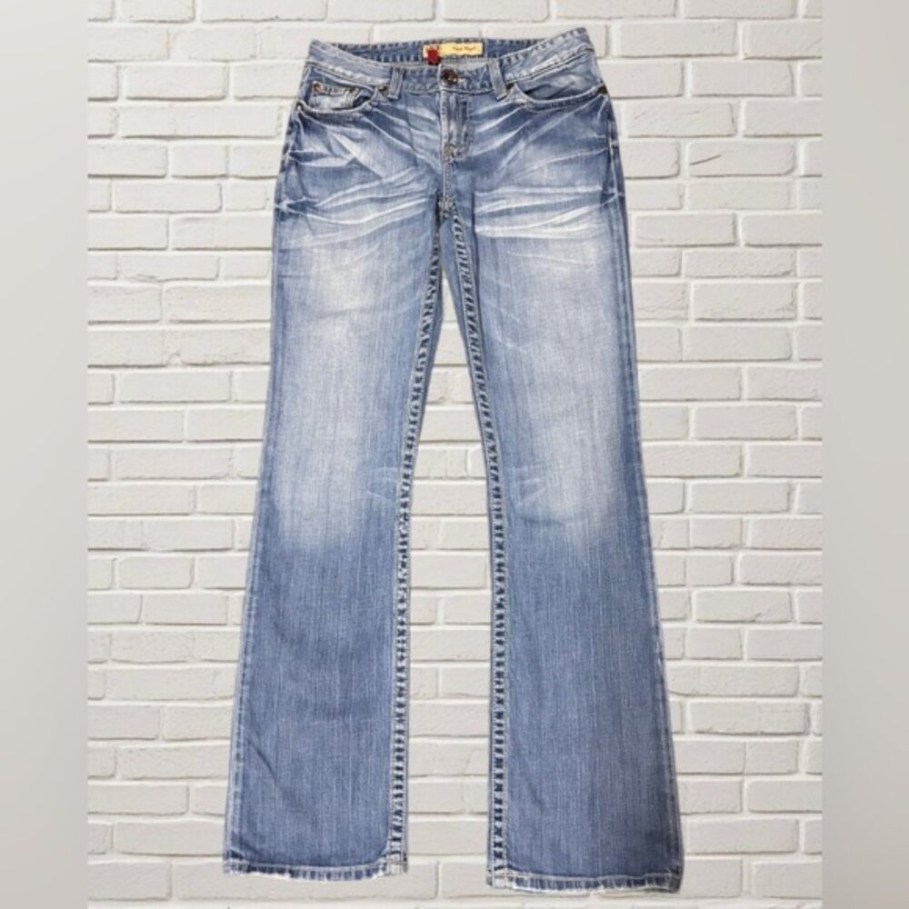 BKE Denim Kate Boot Jeans Women’s 29x33.5 Light Wash Stretch Bootcut Embroidered